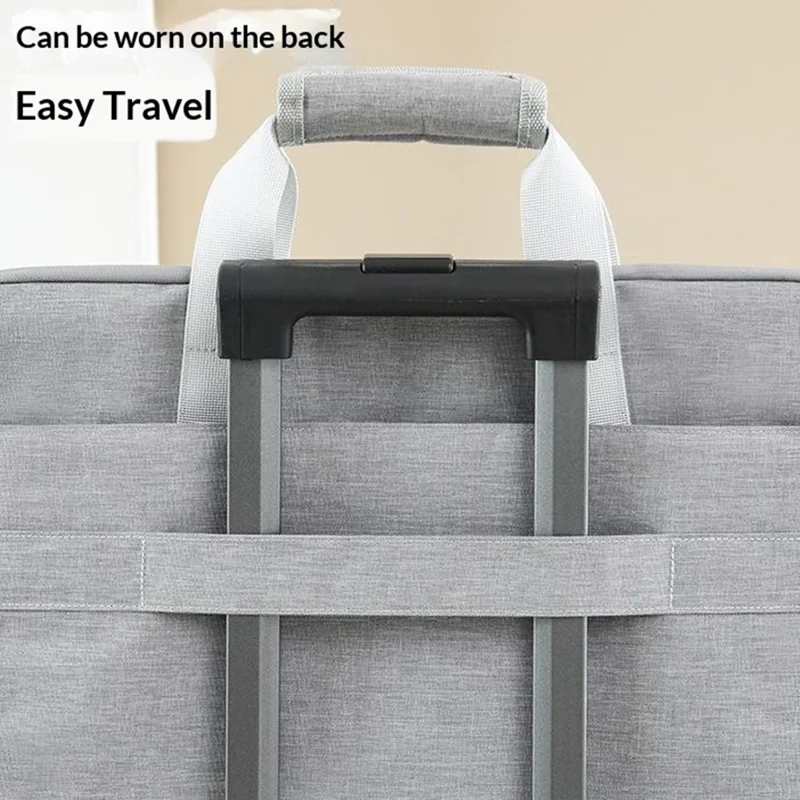 Crossbody Laptop Bag for 17 inch Notebook Magic Tape Closure Large Capacity Computer Tablet Bag with Adjustable Strap - Grey