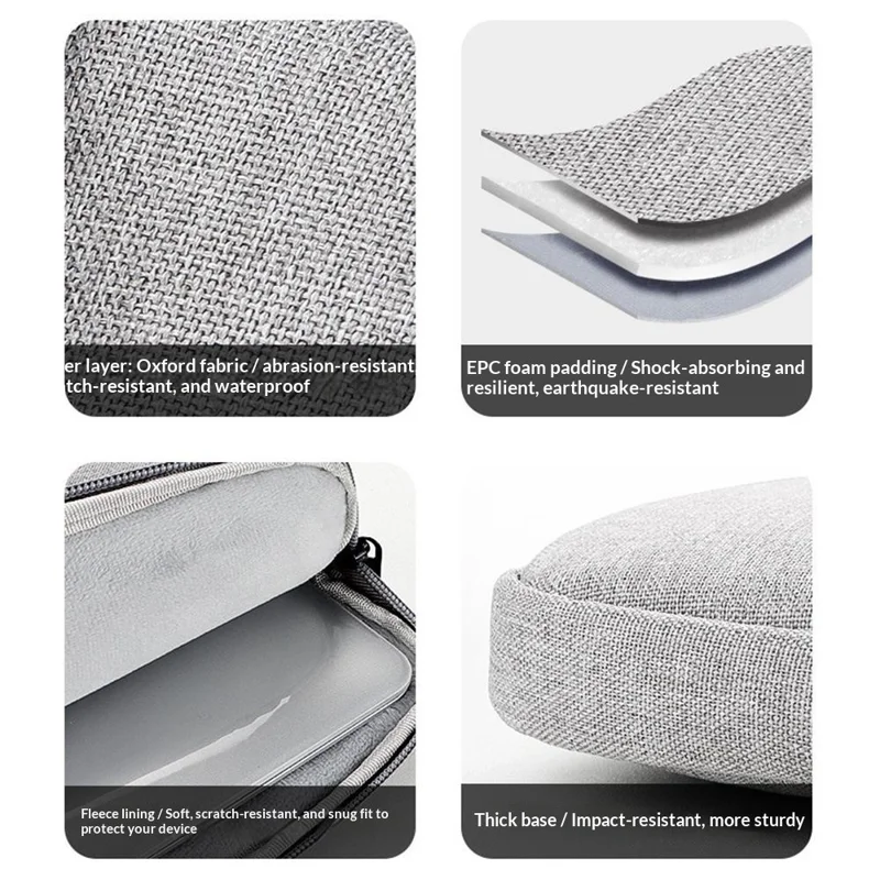 Portable Laptop Bag 11.6-12.5 inch Oxford Fabric Waterproof Computer Case Protective Sleeve - Grey