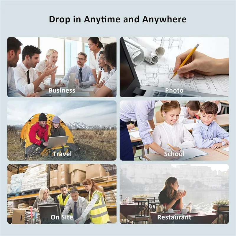 X8 Tragbarer A4-Thermodrucker 203DPI Tintenlos Bluetooth-/USB-Verbindung für Büro und Zuhause – Schwarz