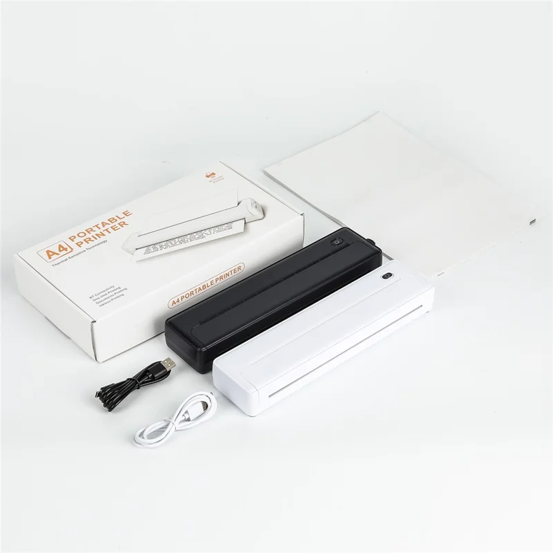 X8 Tragbarer A4-Thermodrucker 203DPI Tintenlos Bluetooth-/USB-Verbindung für Büro und Zuhause – Schwarz