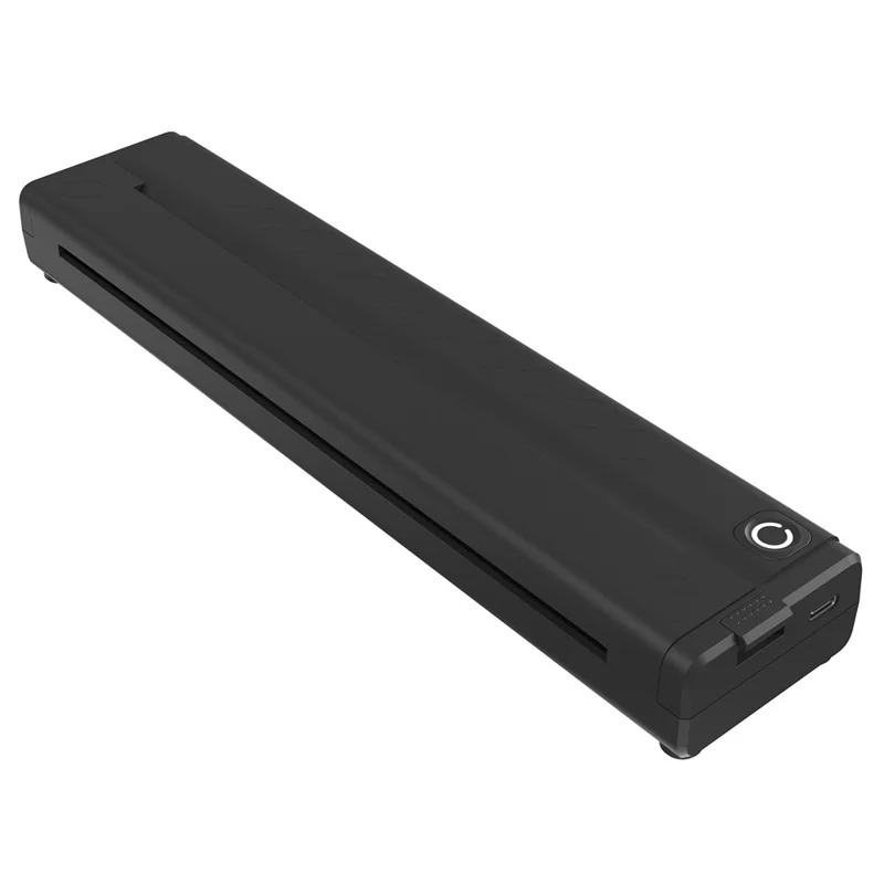 X9 Tragbarer A4-Thermo-Drucker Bluetooth / USB-Anschluss 203DPI Tintenloser Drucker für Büro und Zuhause - Schwarz