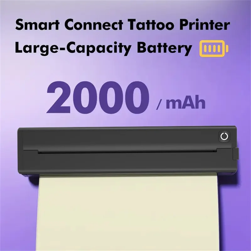 X9 Tragbarer A4-Thermo-Drucker Bluetooth / USB-Anschluss 203DPI Tintenloser Drucker für Büro und Zuhause - Schwarz