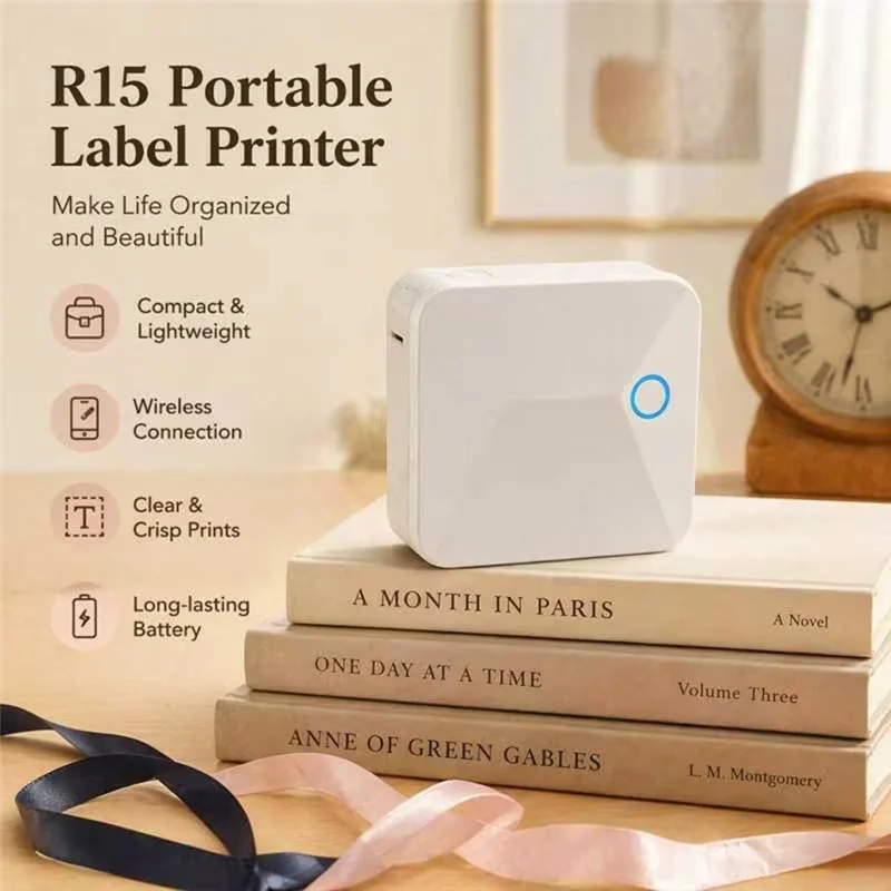 MARKLIFE R15 Portable Label Printer Thermal Transfer Bluetooth-compatible Printing Machine - White