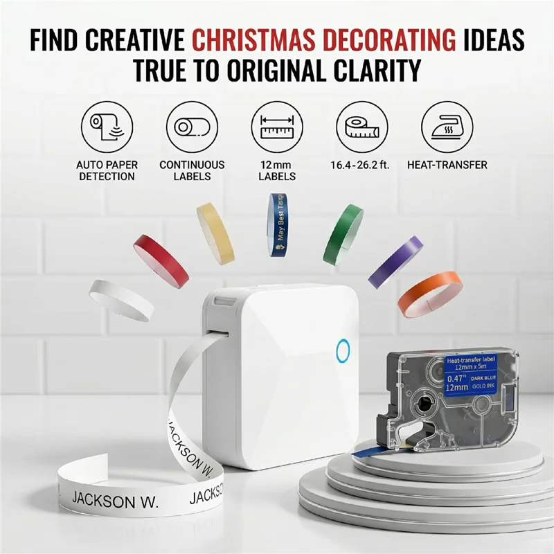 MARKLIFE R15 Portable Label Printer Thermal Transfer Bluetooth-compatible Printing Machine - White