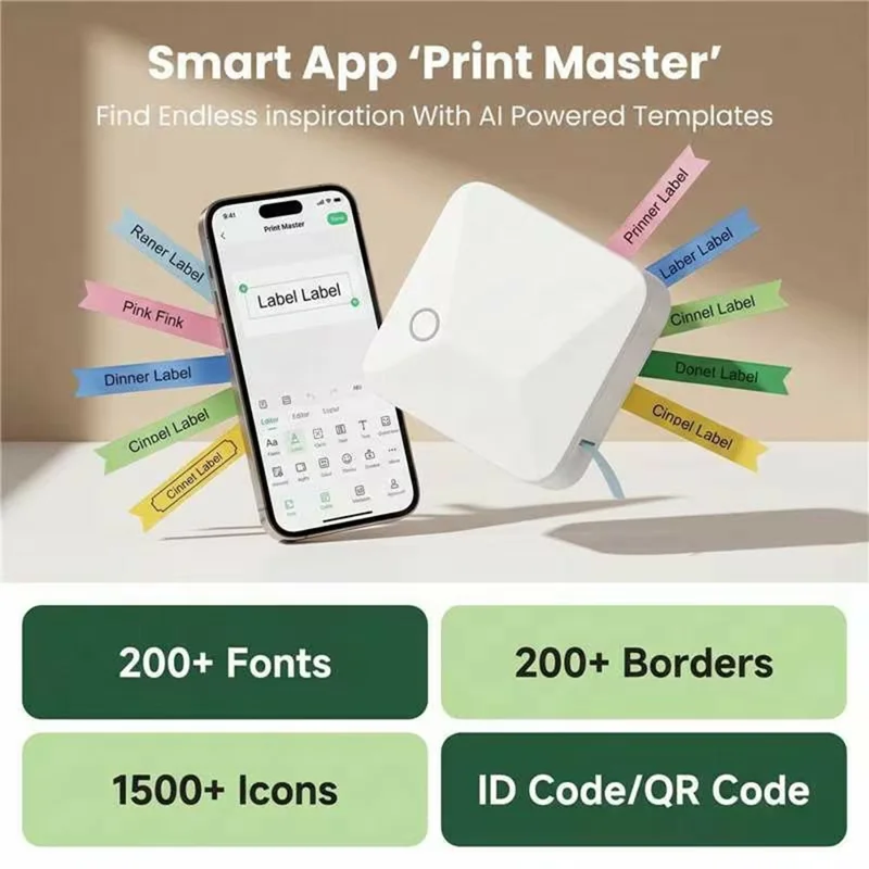 MARKLIFE R15 Portable Label Printer Thermal Transfer Bluetooth-compatible Printing Machine - White