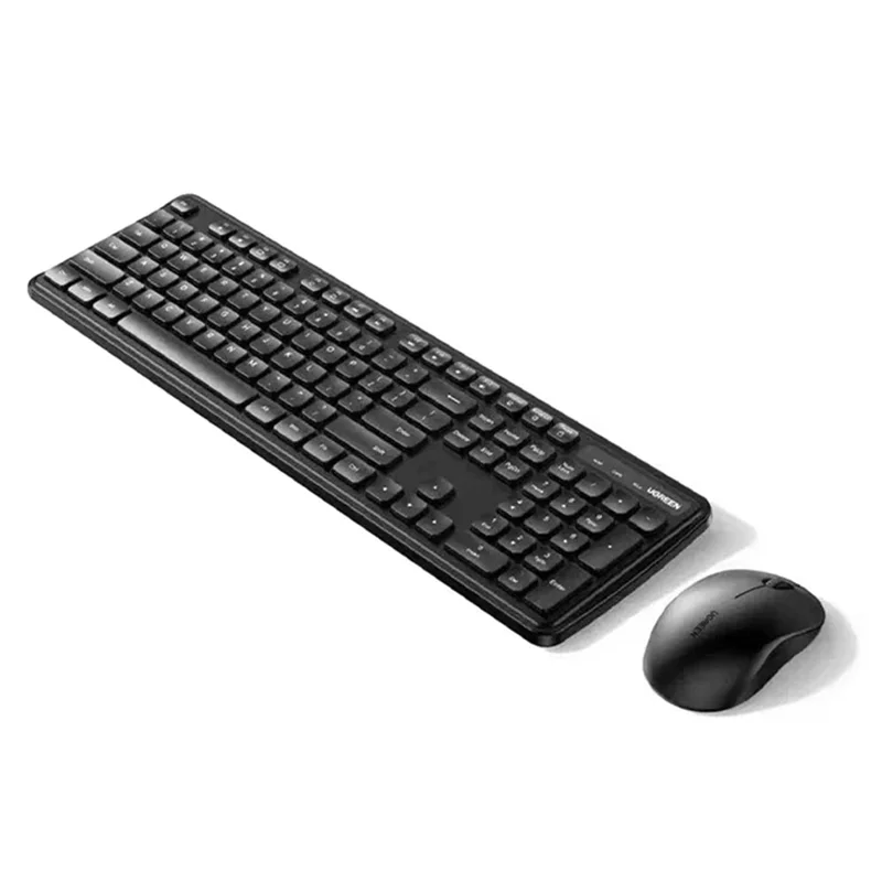 UGREEN MK331 Wireless Keyboard and Mouse Combo 2.4GHz Full-Size 104-Key Keyboard Adjustable DPI Mouse - Black