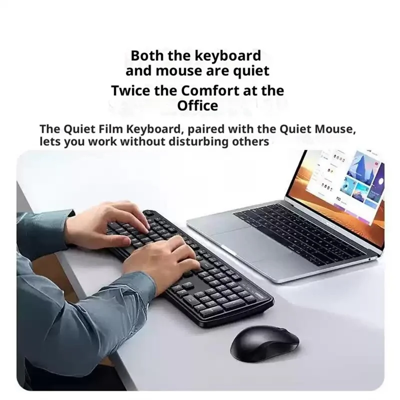 UGREEN MK331 Wireless Keyboard and Mouse Combo 2.4GHz Full-Size 104-Key Keyboard Adjustable DPI Mouse - Black