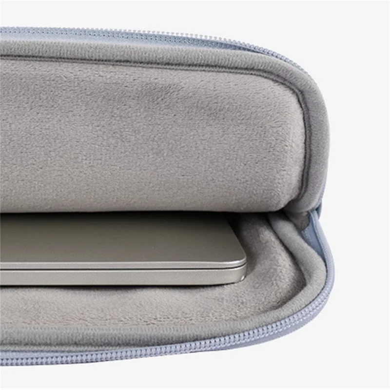 CANVASARTISAN L45-T3602 Laptop Sleeve for 14 inch Notebook Butterfly Pattern PU Leather Protective Case with Storage Pouch - Blue Grey