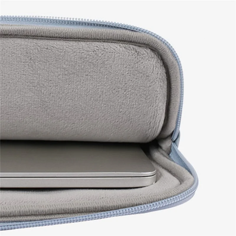 CANVASARTISAN L42-T0502 Laptop Sleeve for 11 inch Notebook Floral Pattern PU Leather Protective Case with Storage Pouch - Blue Grey
