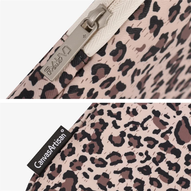 CANVASARTISAN H31-89 Laptop Sleeve for 11 inch Notebook 310 x 215 x 22mm Leopard Pattern Tablet Storage Case with Handle - Leopard Print