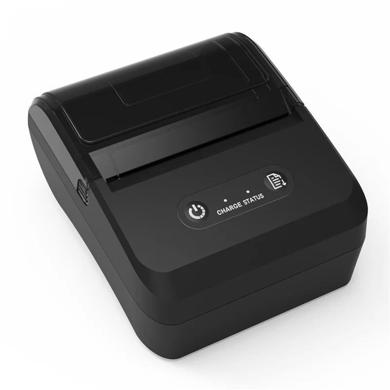 ZJ-8006 Impresora térmica portátil de recibos de 80 mm, impresora móvil de tickets con Bluetooth compatible y USB, doble modo - Negro / Enchufe UE