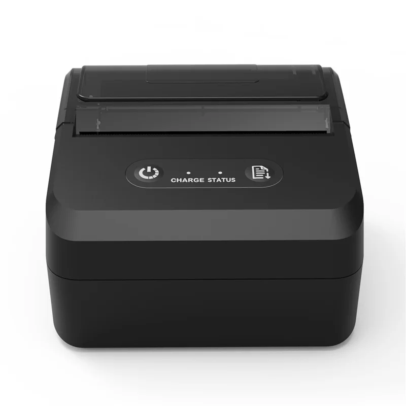 ZJ-8006 Impresora térmica portátil de recibos de 80 mm, impresora móvil de tickets con Bluetooth compatible y USB, doble modo - Negro / Enchufe UE