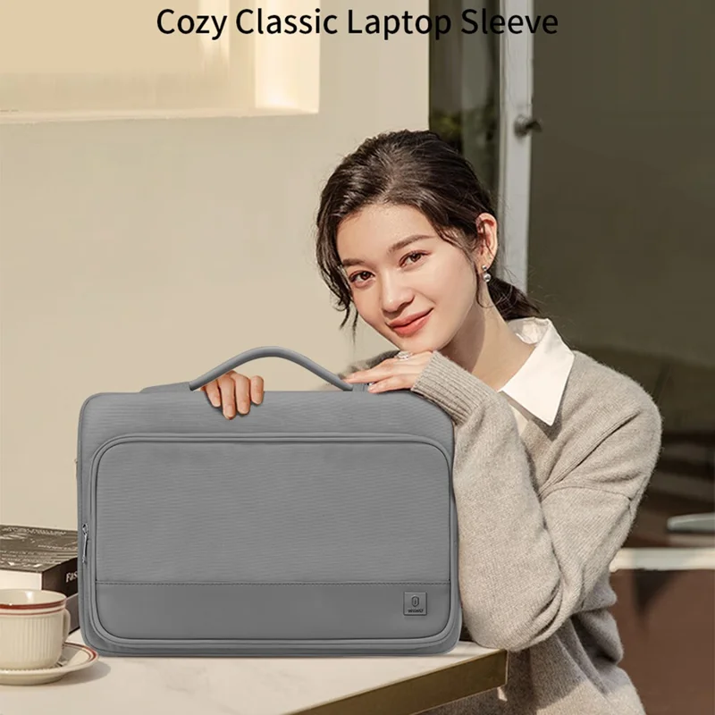 WIWU Protective Sleeve for 16 inch Laptop 900D Polyester + Microfiber Leather Computer Case Handbag - Black