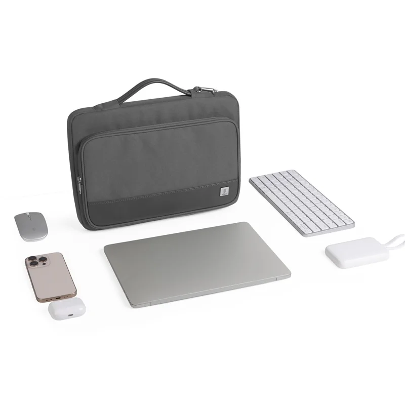WIWU Protective Sleeve for 14 inch Laptop 900D Polyester + Microfiber Leather Computer Case Handbag - Grey
