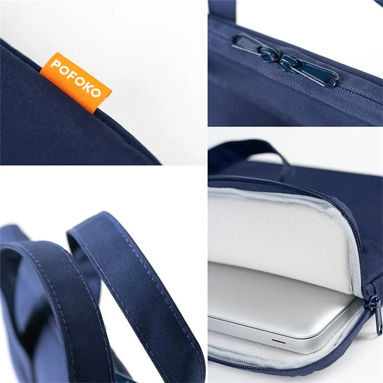 POFOKO A530 Laptop de 16 Polegadas Bola Transportadora de Notebook à Prova D'água Tote Crossbody Bag Com Pequenos Acessórios - Cinza
