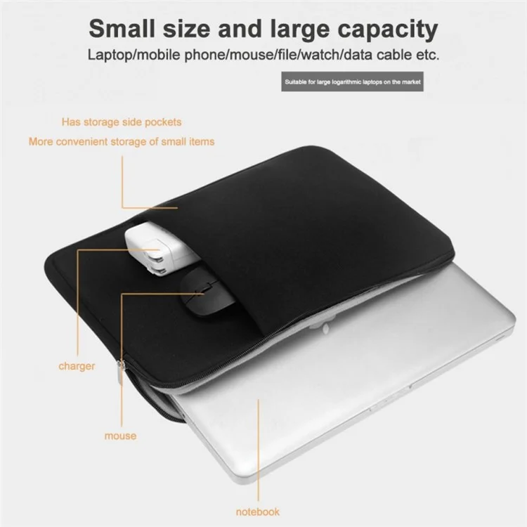 ENZE 3061 15.8 inch Notebook Bag Waterproof Laptop Dual Zipper Protective Sleeve Bag Carrying Pouch - Grey