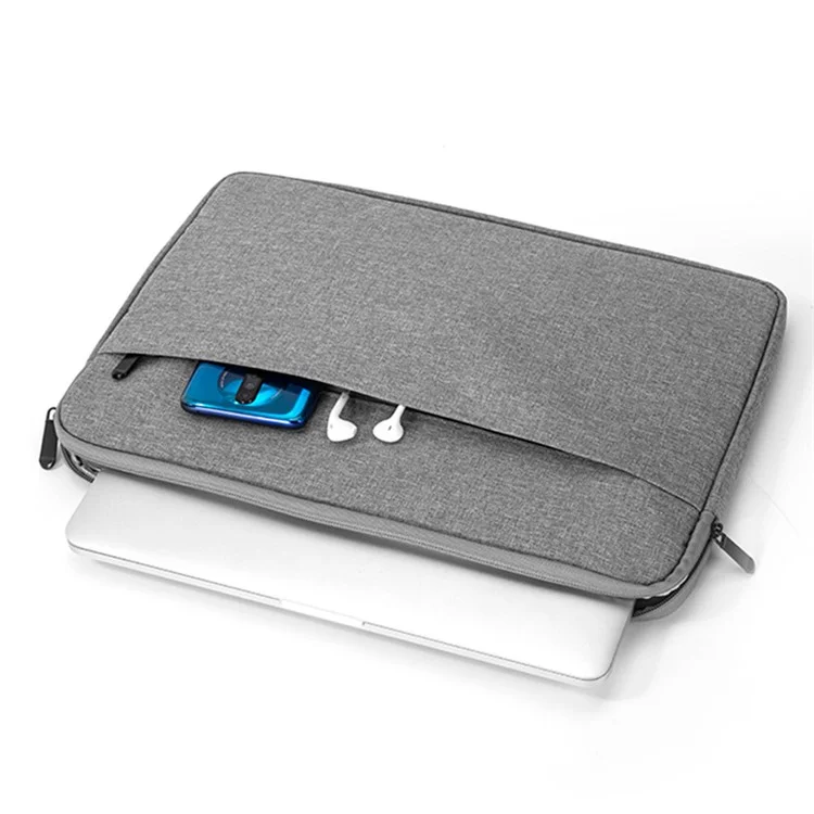 N006 Oxford Pano Zipper Sleeve Laptop Laptop Carrying Bag Bolsa Para 15,6 Polegadas Laptop - Cinza Claro