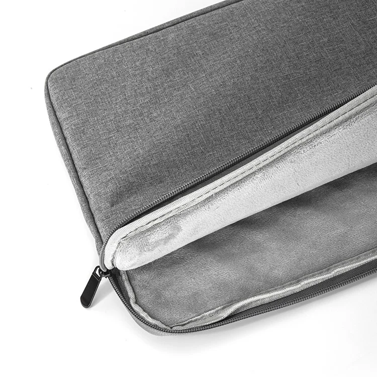 N006 Oxford Pano Zipper Sleeve Laptop Laptop Carrying Bag Bolsa Para 15,6 Polegadas Laptop - Cinza Claro