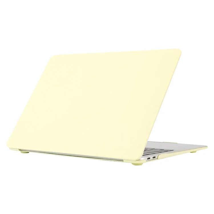 Funda Protectora Protectora De Cáscara De Plástico Resistente A Los Rasguños Para MacBook Air 13.3 Pulgada (A1932 / A2179 / A2337) - Amarillo