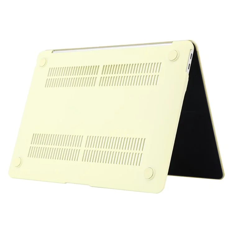 Funda Protectora Protectora De Cáscara De Plástico Resistente A Los Rasguños Para MacBook Air 13.3 Pulgada (A1932 / A2179 / A2337) - Amarillo