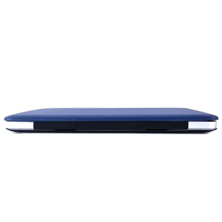 Single Side PU Leather Coated PC Protective Case for MacBook Pro Retina 13-inch (A1425/A1502) - Dark Blue