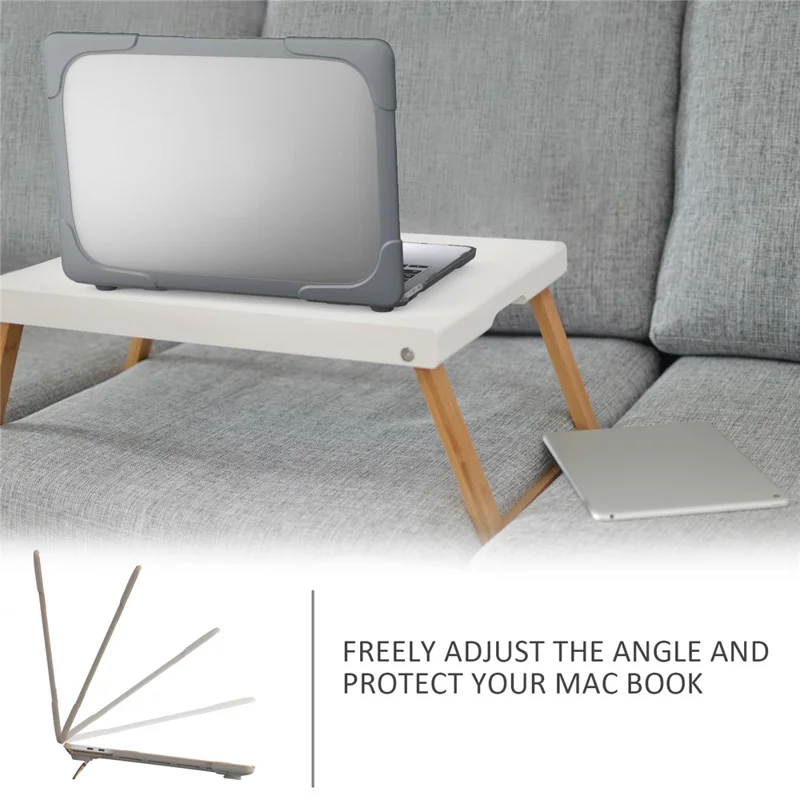 Hard PC Laptop Case Sleev Notebook Computer Cover with Supporting Stand for MacBook Pro 13'' A2251 / A2289 / A2338 - Grey