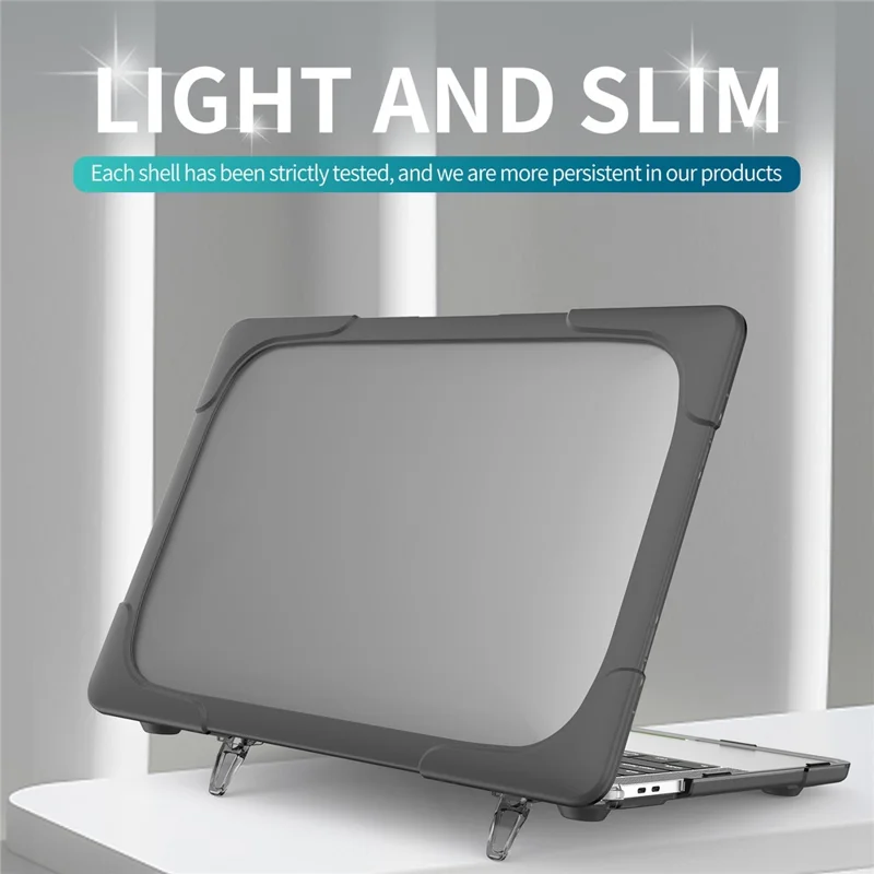 Supporting Stand PC Laptop Case Protective Notebook Cover for MacBook Air 13'' A1932 / A2179 / A2337 - Grey
