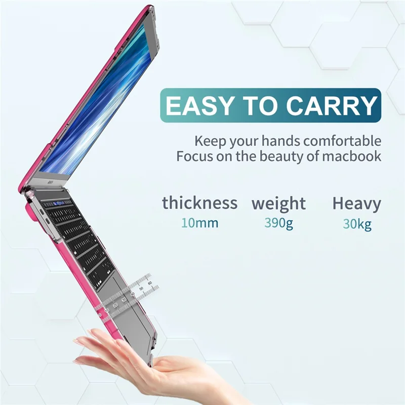 Supporting Stand PC Laptop Case Protective Notebook Cover for MacBook Air 13'' A1932 / A2179 / A2337 - Rose