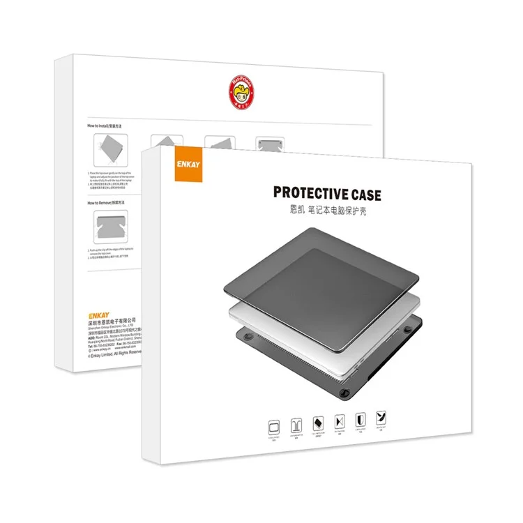 ENKAY HAT PRINCE Fall-proof Matte PC Front and Back Protective Shell für MacBook Pro 16 Zoll (2021) A2485 - Schwarz