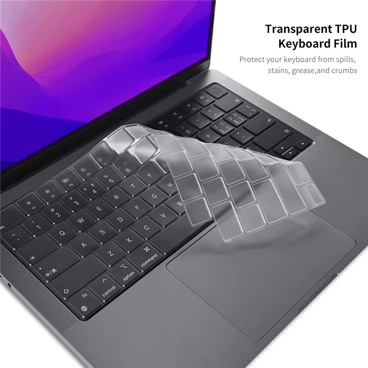 Enkay Hat Prince Für MacBook Pro 14 Zoll (2021) A2442 (eu-version) Kristall-pc-laptop-abdeckung + Ultra-dünner Tpu-tastaturhautfilm Mit Silikonstaubstopfen - Schwarz