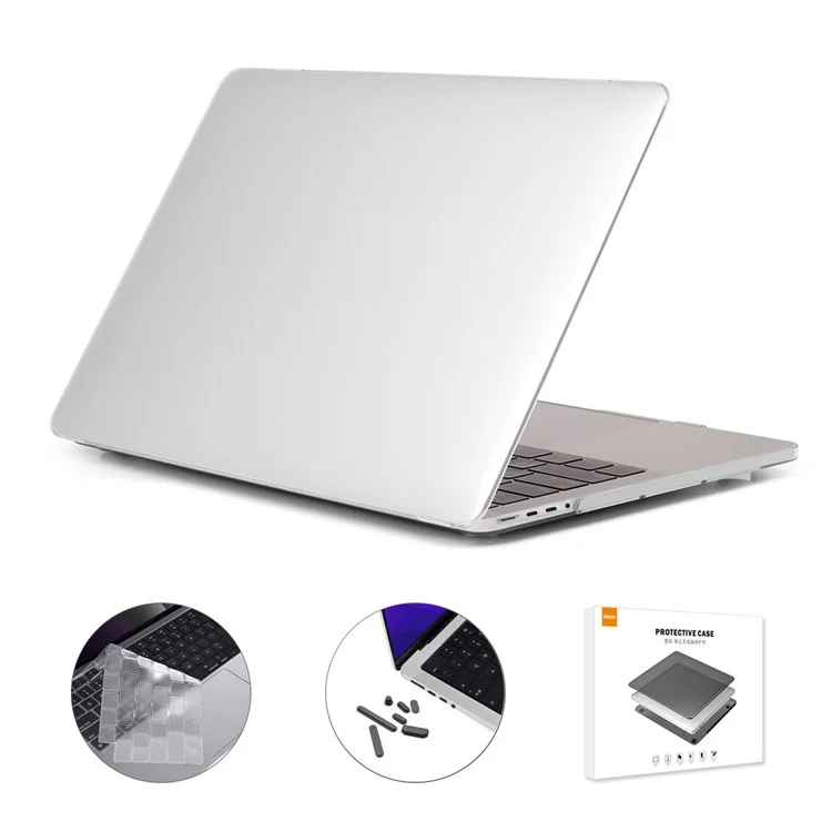 ENKAY HAT PRINCE for MacBook Pro 16 inch (2024) (2023) (2021) A2485 (US Version) Crystal PC Laptop Cover + Keyboard Film + Dust Plugs - White