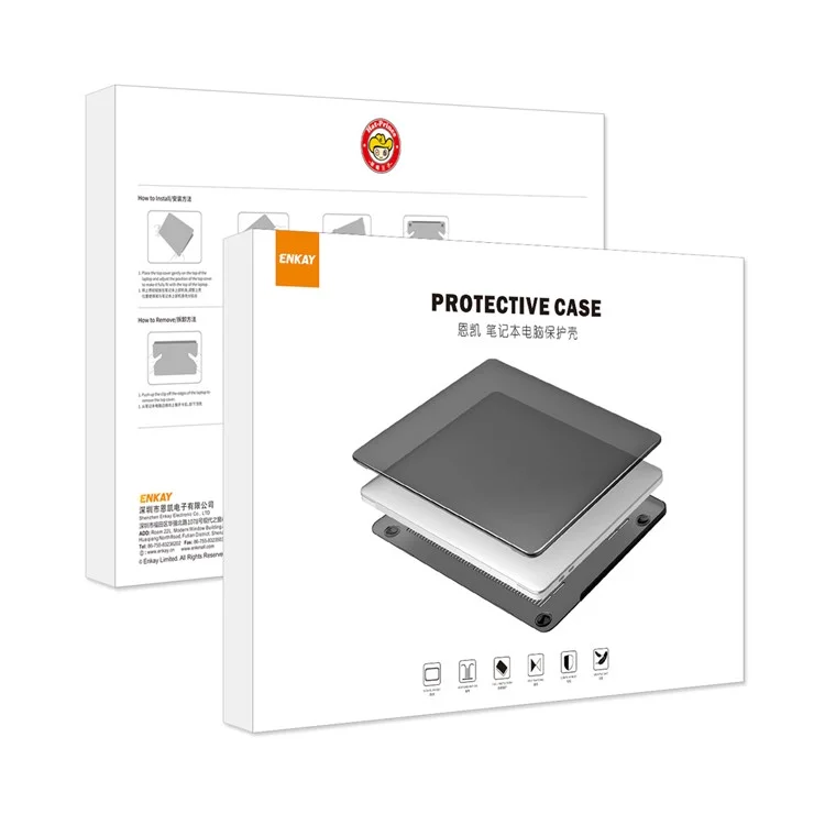 Enkay Hat Prince Для MacBook Pro 16-дюймовый (2021) A2485 (версия Eu) Матовая пк Защитная Крышка + TPU Кожа Клавиатуры + Силиконовые Вилки Против Пыли - Черный