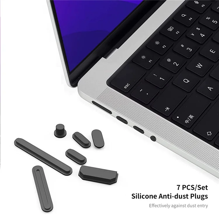 ENKAY HAT PRINCE for MacBook Pro 16 inch (2024) (2023) (2021) A2485 (EU Version) PC Laptop Cover + Keyboard Skin + Dust Plugs - Black