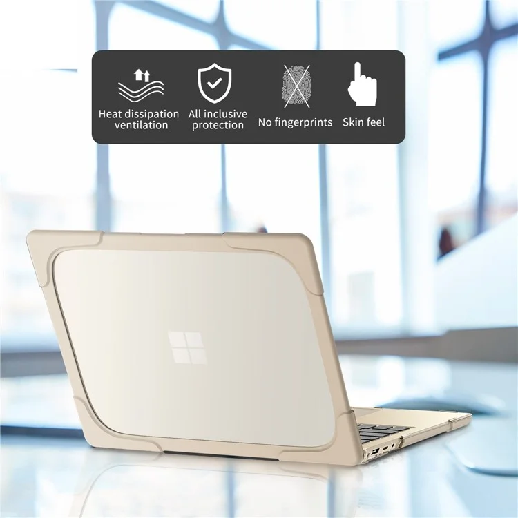 Hard PC Laptop Case with Kickstand for Microsoft Surface Laptop 2 / 3 / 4 / 5 15-inch 1873 / 1953 / 1979 Metal Keyboard Version - Khaki
