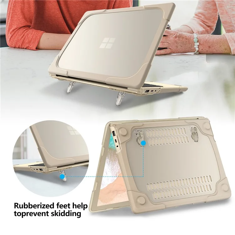 Hard PC Laptop Case with Kickstand for Microsoft Surface Laptop 2 / 3 / 4 / 5 15-inch 1873 / 1953 / 1979 Metal Keyboard Version - Khaki