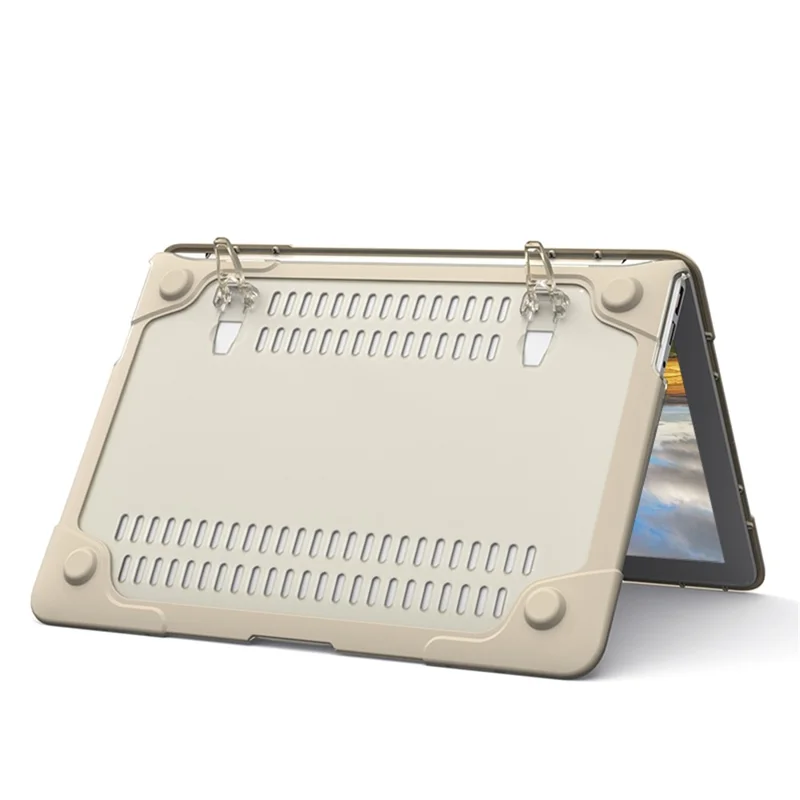 Supporting Stand Design Hard PC Anti-scratch Laptop Case Protective Notebook Cover for MacBook Air 13'' A1466 / A1369 - Khaki