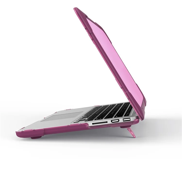 Cas D'ordinateur Portable Hard PC Protection Tout Rond Notebook Couverture Informatique Avec Support De Support Pour MacBook Pro 15 Pouces / Pro Rétine 15 Pouces A1398 - Violet