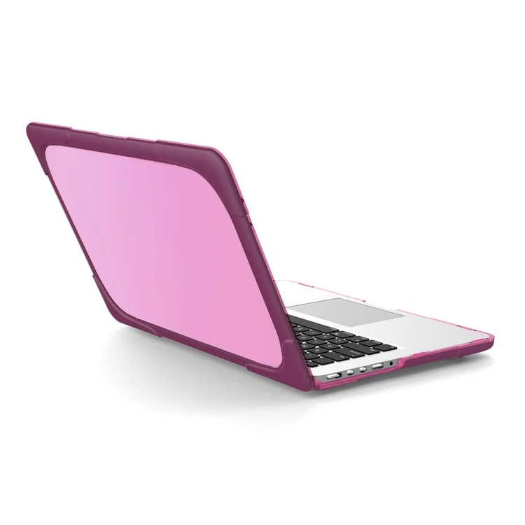 Cas D'ordinateur Portable Hard PC Protection Tout Rond Notebook Couverture Informatique Avec Support De Support Pour MacBook Pro 15 Pouces / Pro Rétine 15 Pouces A1398 - Violet