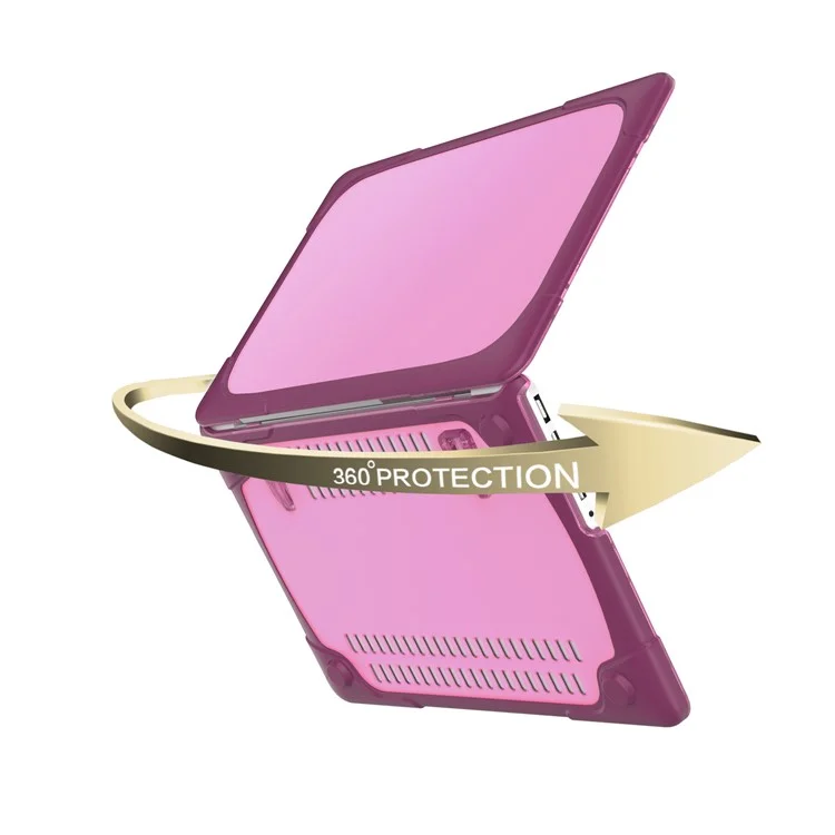 Cas D'ordinateur Portable Hard PC Protection Tout Rond Notebook Couverture Informatique Avec Support De Support Pour MacBook Pro 15 Pouces / Pro Rétine 15 Pouces A1398 - Violet