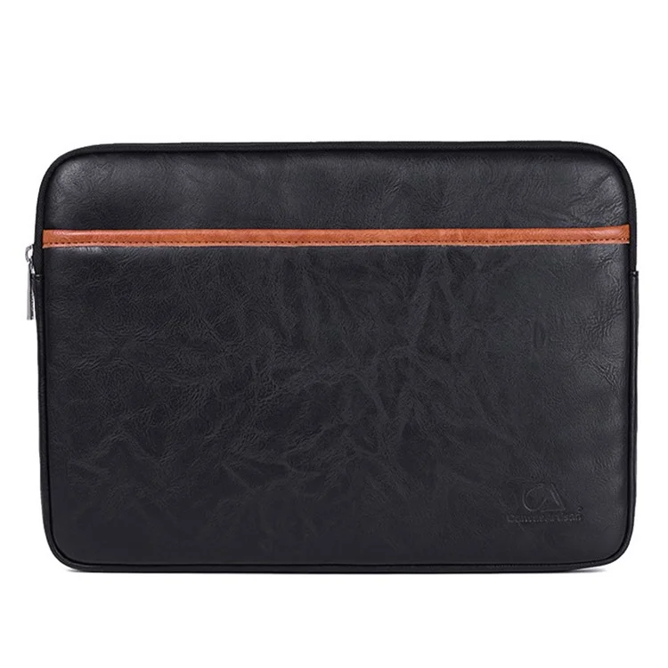 CANVASARTISAN L18-06 13-inch Fashionable Laptop Sleeve Laptop Simple Style PU Leather Carrying Pouch Bag - Black / Brown