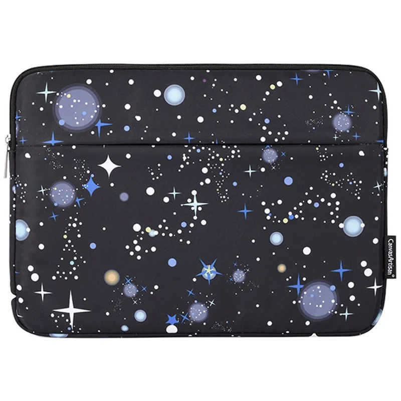 CANVASARTISAN H16-11 Protective Sleeve Starry Sky Pattern Laptop Carrying Bag for 15-inch Notebook - Black