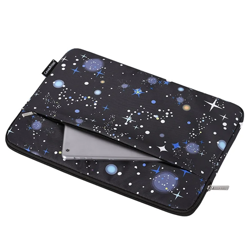 CANVASARTISAN H16-11 Protective Sleeve Starry Sky Pattern Laptop Carrying Bag for 15-inch Notebook - Black