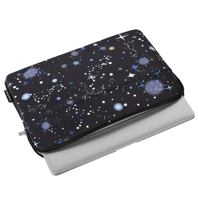 CANVASARTISAN H16-11 Protective Sleeve Starry Sky Pattern Laptop Carrying Bag for 15-inch Notebook - Black