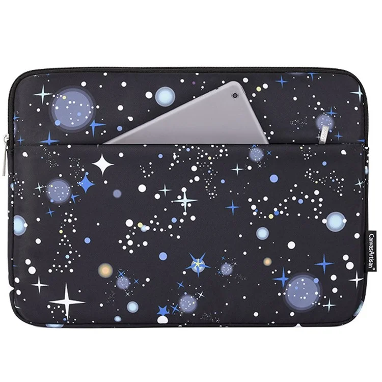Canvasan H16-11 Starry Sky Padrão Laptop Sleeve Carrying Bag Capa Para Notebook De 14 Polegadas - Preto