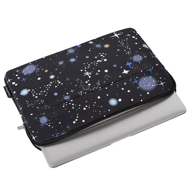 Canvasan H16-11 Starry Sky Padrão Laptop Sleeve Carrying Bag Capa Para Notebook De 14 Polegadas - Preto