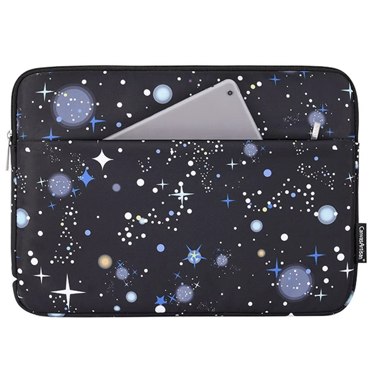 CANVASARTISAN H16-11 Starry Sky Pattern Zipper Laptop Sleeve Carrying Case for 12-inch Notebook - Black
