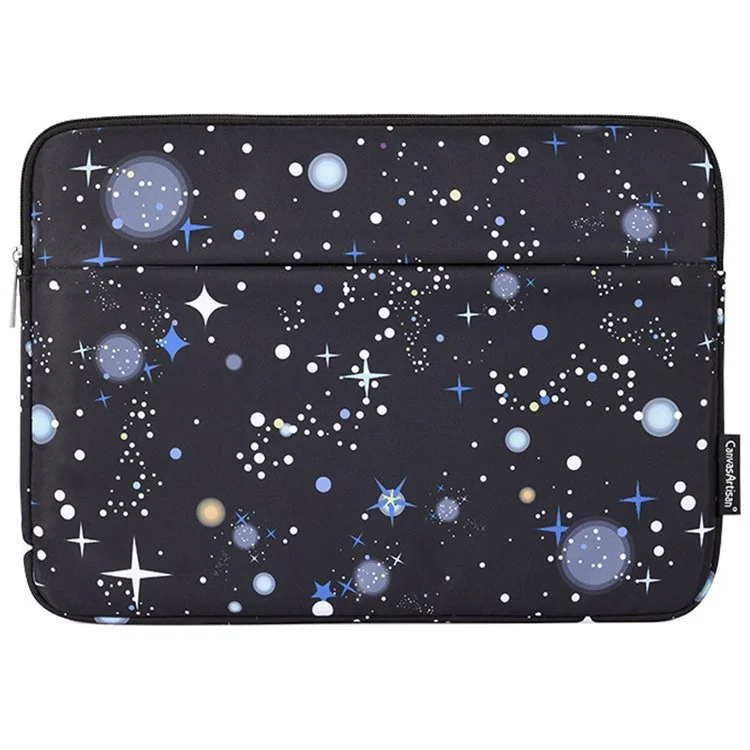 CANVASARTISAN H16-11 Starry Sky Pattern Zipper Laptop Sleeve Carrying Case for 12-inch Notebook - Black