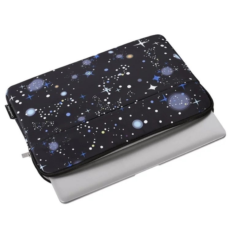 CANVASARTISAN H16-11 Starry Sky Pattern Zipper Laptop Sleeve Carrying Case for 12-inch Notebook - Black