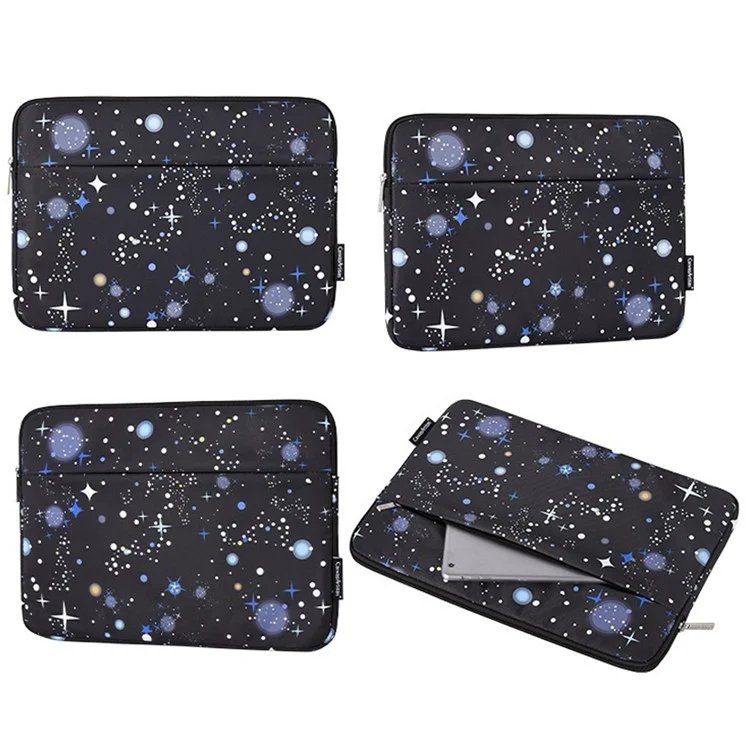 CANVASARTISAN H16-11 Starry Sky Pattern Zipper Protective Sleeve Notebook Bag Case for 11-inch Laptop