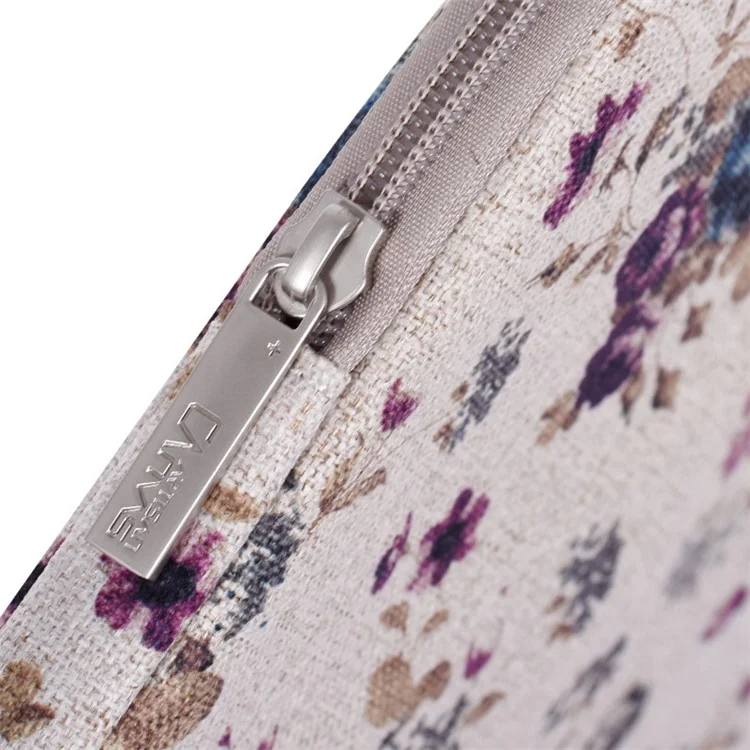 CANVASARTISAN H2-12 Custodia protettiva per notebook da 15 pollici con motivo a fiori, borsa per il trasporto del laptop - Cachi